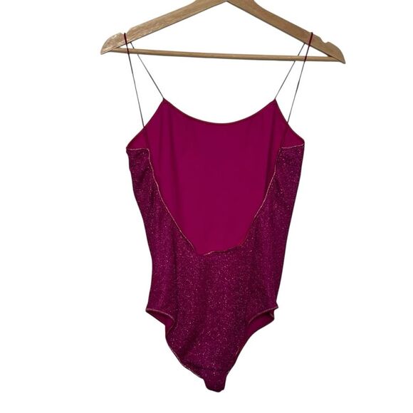 Oseree Lumiere Maillot Swimsuit Women’s Small Fuchsia Pink Glitter One Piece New - Picture 10 of 16